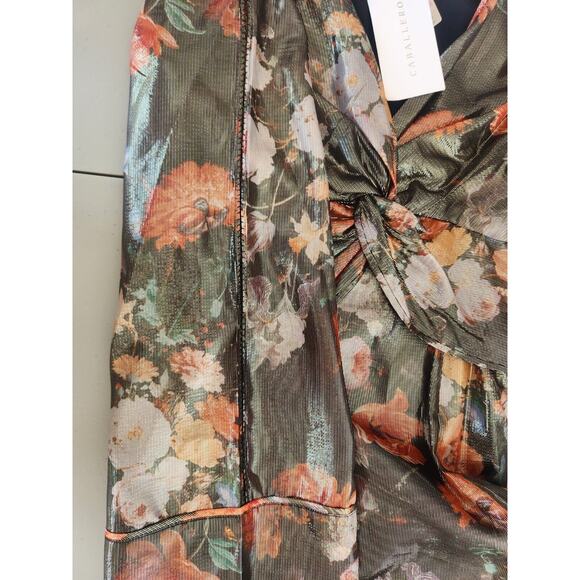 NWT Caballero Anthropologie Deep V-Neck Maxi Floral Dress Size XS - Picture 14 of 14
